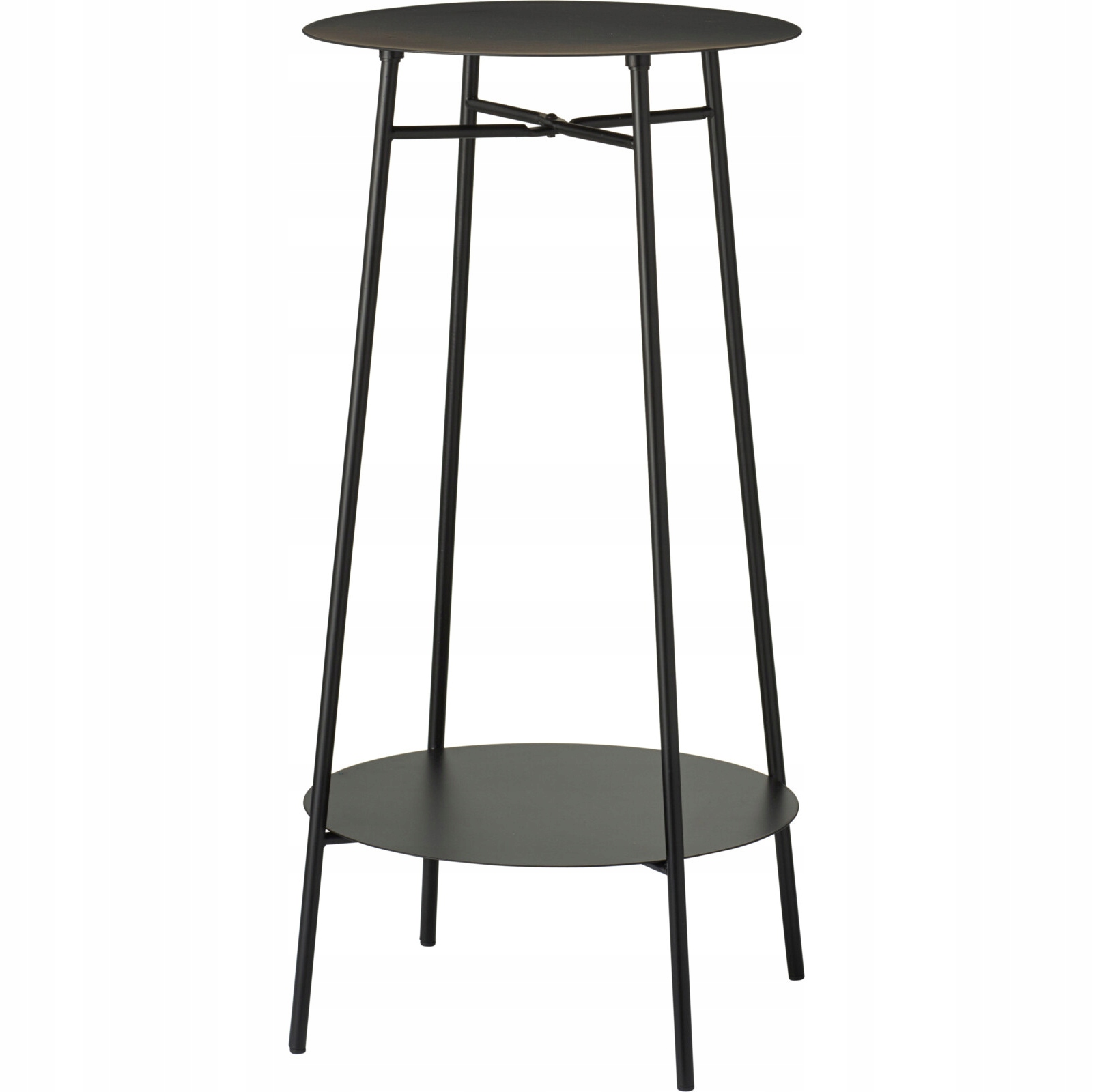 Stolek stolička dvouúrovňový kovový černý 35x60 cm