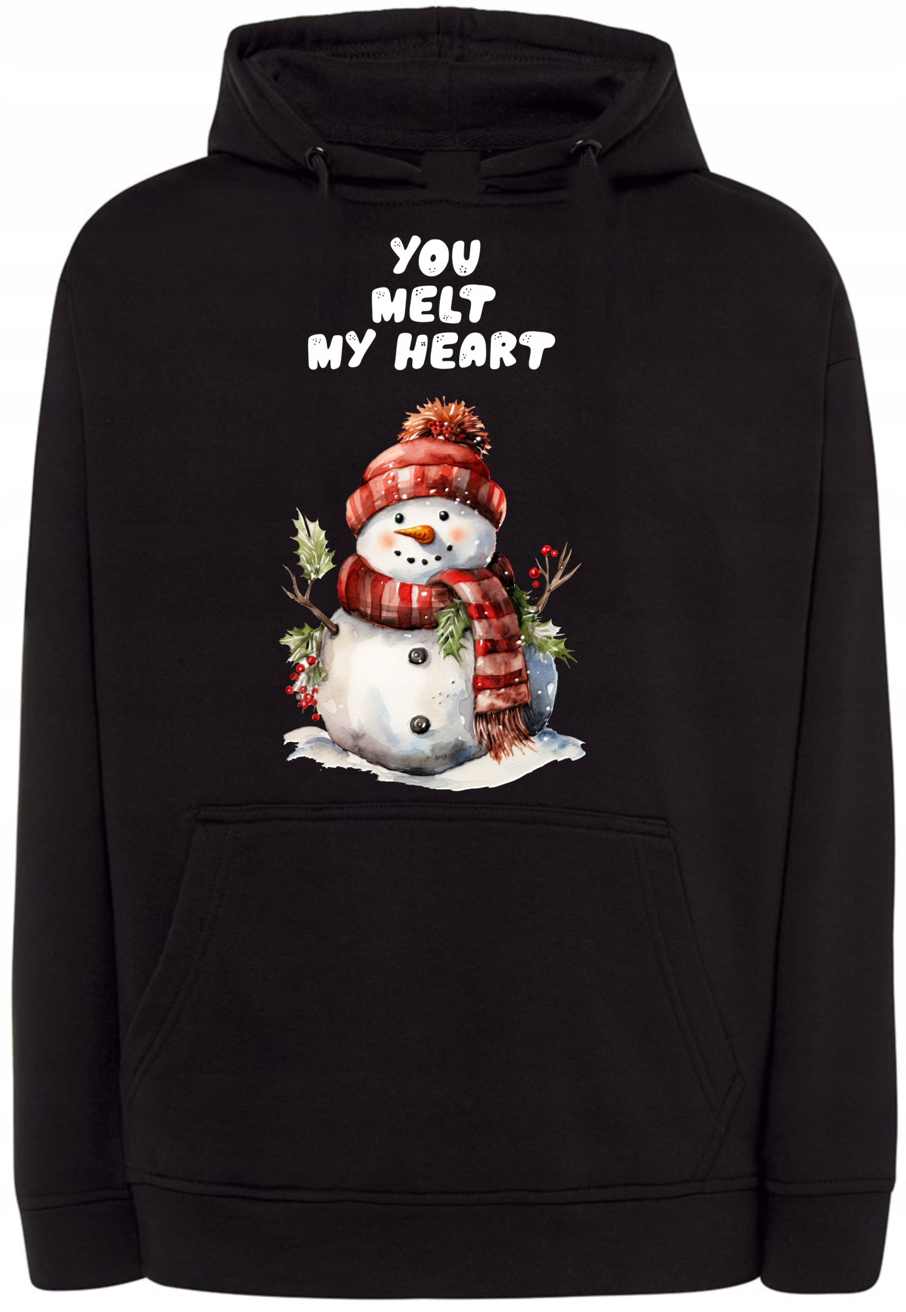 Mikina s kapucí Vánoční sněhulák You melt my Heart vel.4XL