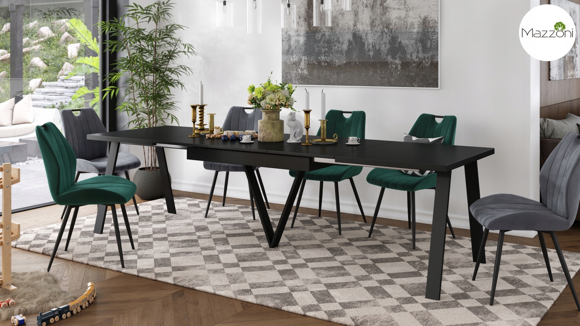 AVERY Czarny Mat | DUŻY STÓŁ LOFTOWY INDUSTRIALNY ROZKŁADANY DO 290 cm! EAN (GTIN) 5903631915604