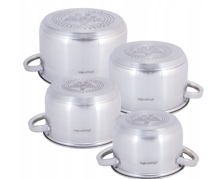 KOMPLET GARNKÓW 8 EL SZKLANE POKRYWY INDUKCJA STAL EAN (GTIN) 5903148922867