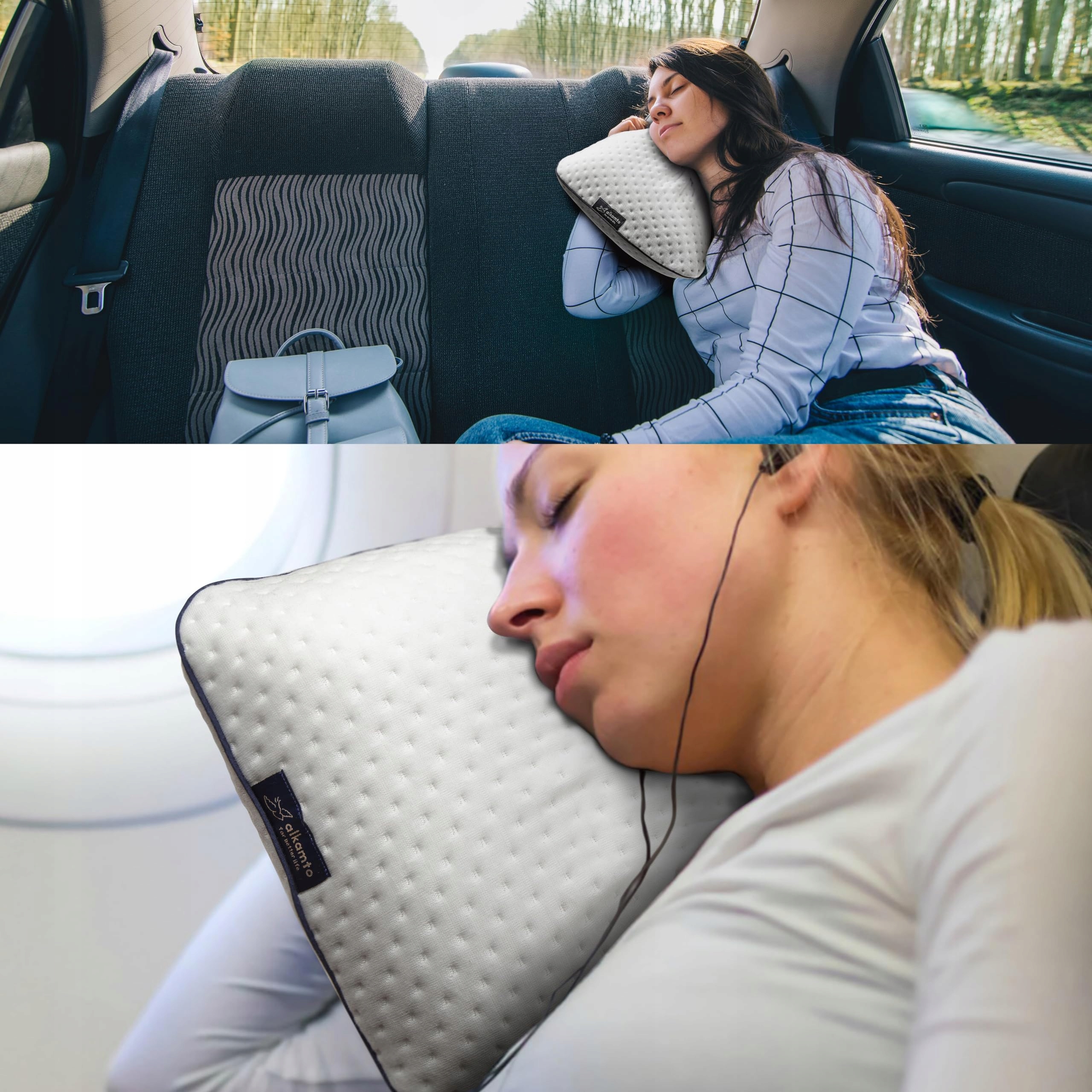 ALKAMTO Poduszka Podróżna Kempingowa Ergonomiczna Z Pianki — miniatura 6