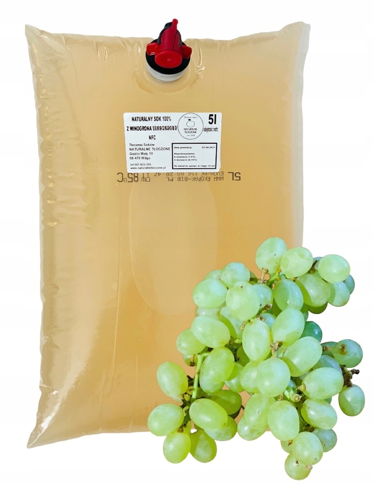 Levně Šťáva z Hroznové Víno světlého 100% 5 l (hroznové víno, lisované, Nfc)