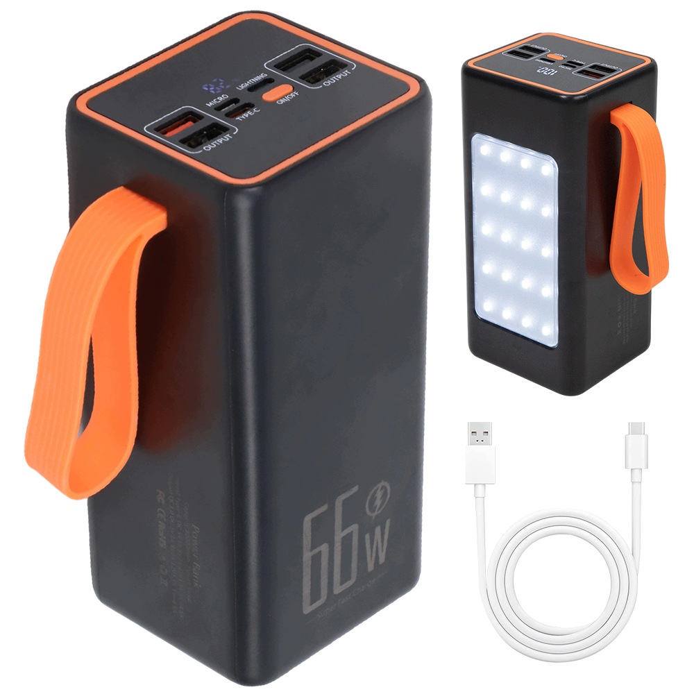 Power Bank 90000MAH Z Latarka Led 4 Urządzeń 66W Na Długie Wyjazdy Usb-c