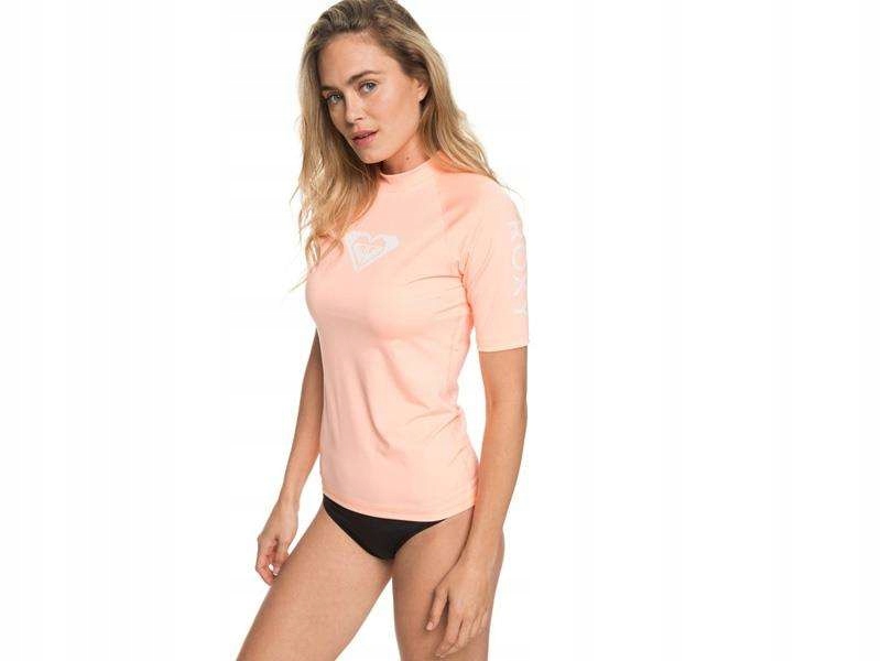 Koszulka krótki rękaw Roxy SS Whole Hearted UPF 50 Rashguard Souffle 2024 S Kolor dominujący pomarańcze i czerwienie