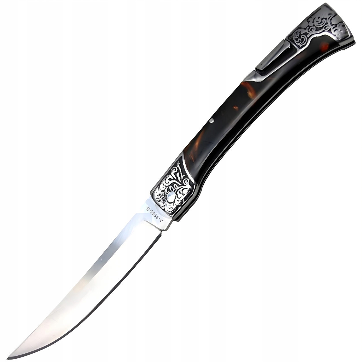Składany nóż outdoorowy B3165 Czarny/Brązowy KP-39446