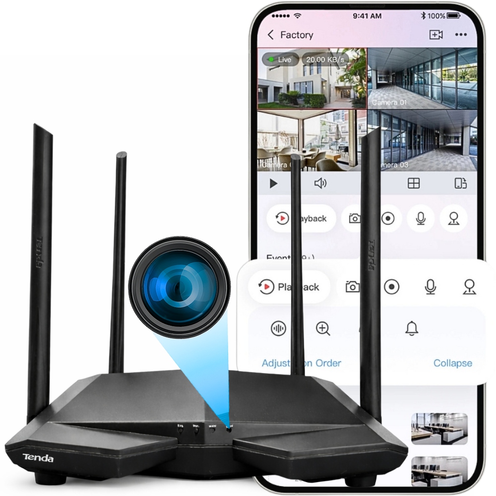 Mini Wifi Špionážna Kamera Ukrytá V Routeri, Živý Náhľad Na Telefón