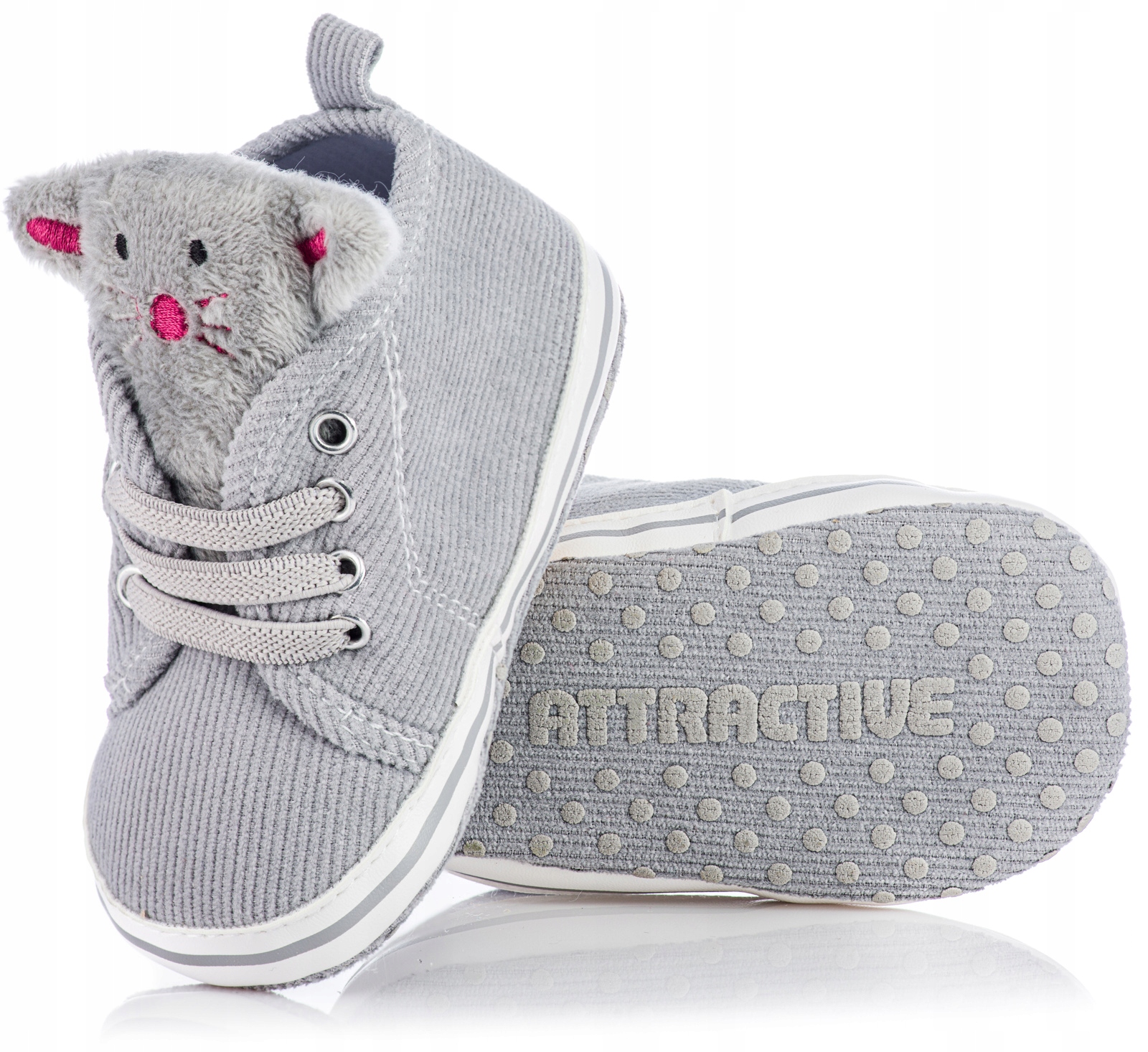 

Szare trampki dla dziecka lekkie niechodki 18/19