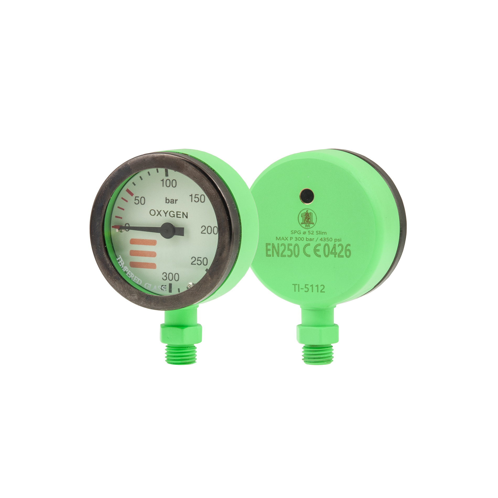Manometr Tecline 52mm, zielony