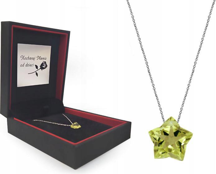 Stříbrný náhrdelník 925 křemen řetízek přívěsek přívěsek s gravírováním dárek