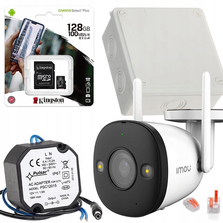 Imou Bullet 2 KAMERA WiFi 4MPx IR/LED DUŻY ZESTAW