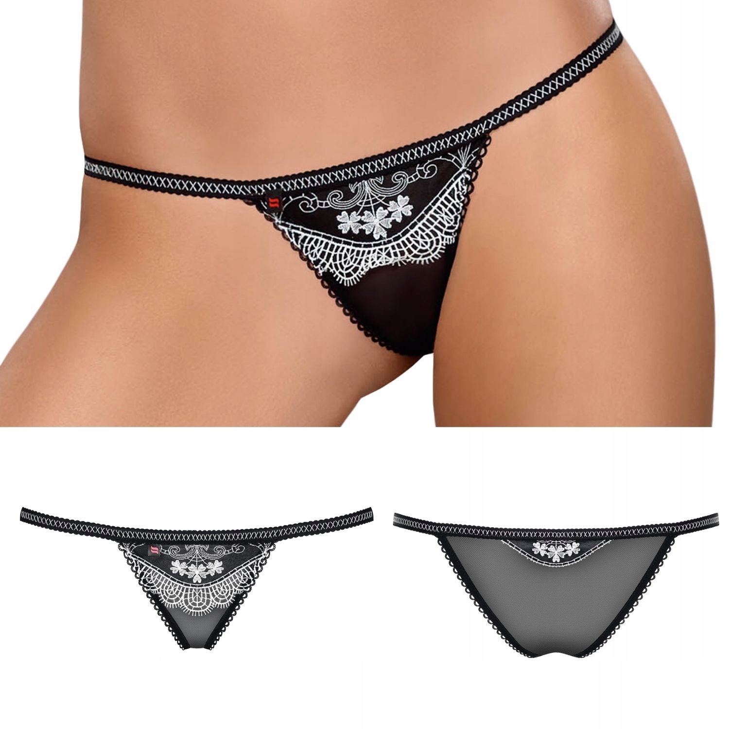 

840-PAN-1 figi czarne z białym wzorkiem L/XL Obses