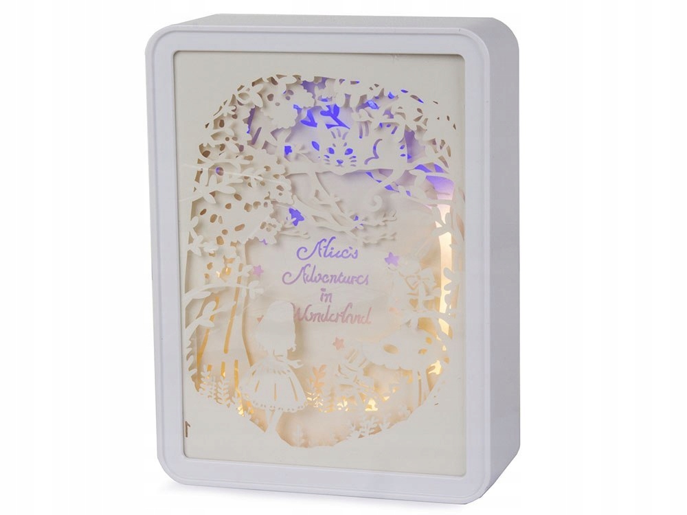 Projektor lampka nocna nastrojowa wycinanka 3D usb papierowa biała Klasa efektywności energetycznej brak