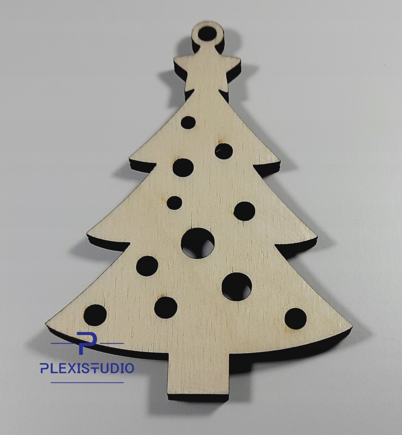 BOMBKA DREWNIANA OZDOBA ŚWIĄTECZNA SKLEJKA 10X7cm Marka bez marki