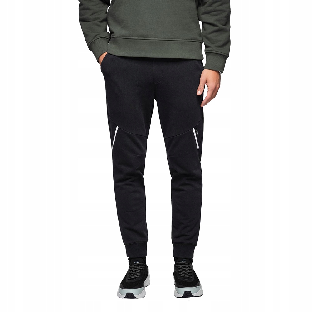 Pohodlné kalhoty pánské tepláky typu jogger černé bavlna V2 OM-PASK-0280 vel. XL