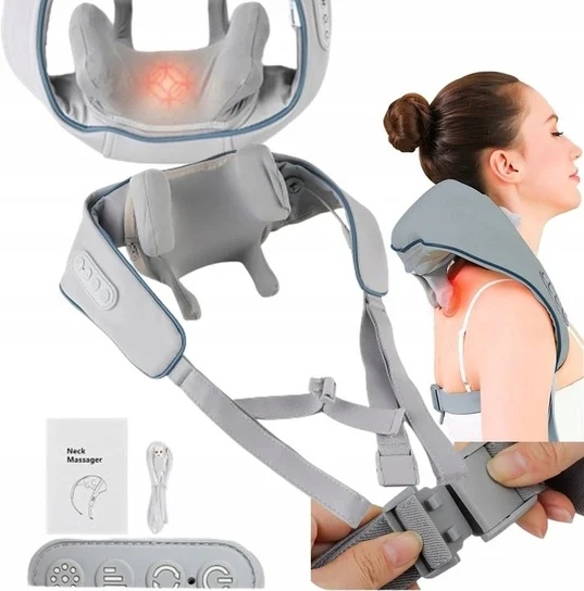Masażer Shiatsu Bezprzewodowy Do Szyi Karku Ciała Pleców Podgrzewany Kołnie