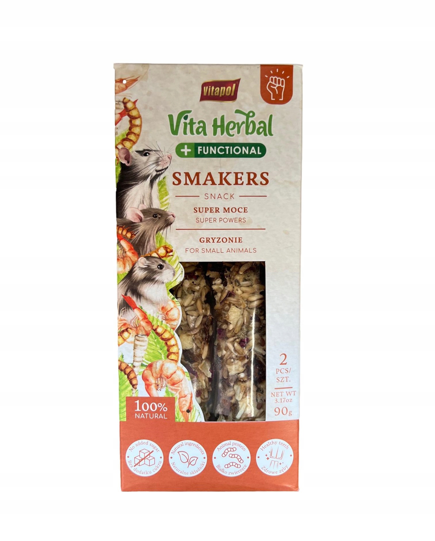 Vita Herbal Smakers baňka pro křečka, prasátko a králíka, 90 g, mix 5x2 ks
