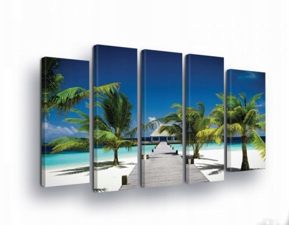 Obraz 150x100 Tropický raj exotika pláž palmy more oceán pokoj