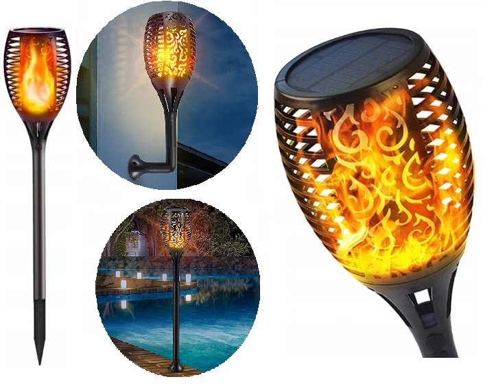 

Lampa Solarna Pochodnia Ogrodowa Led Duża 78 cm