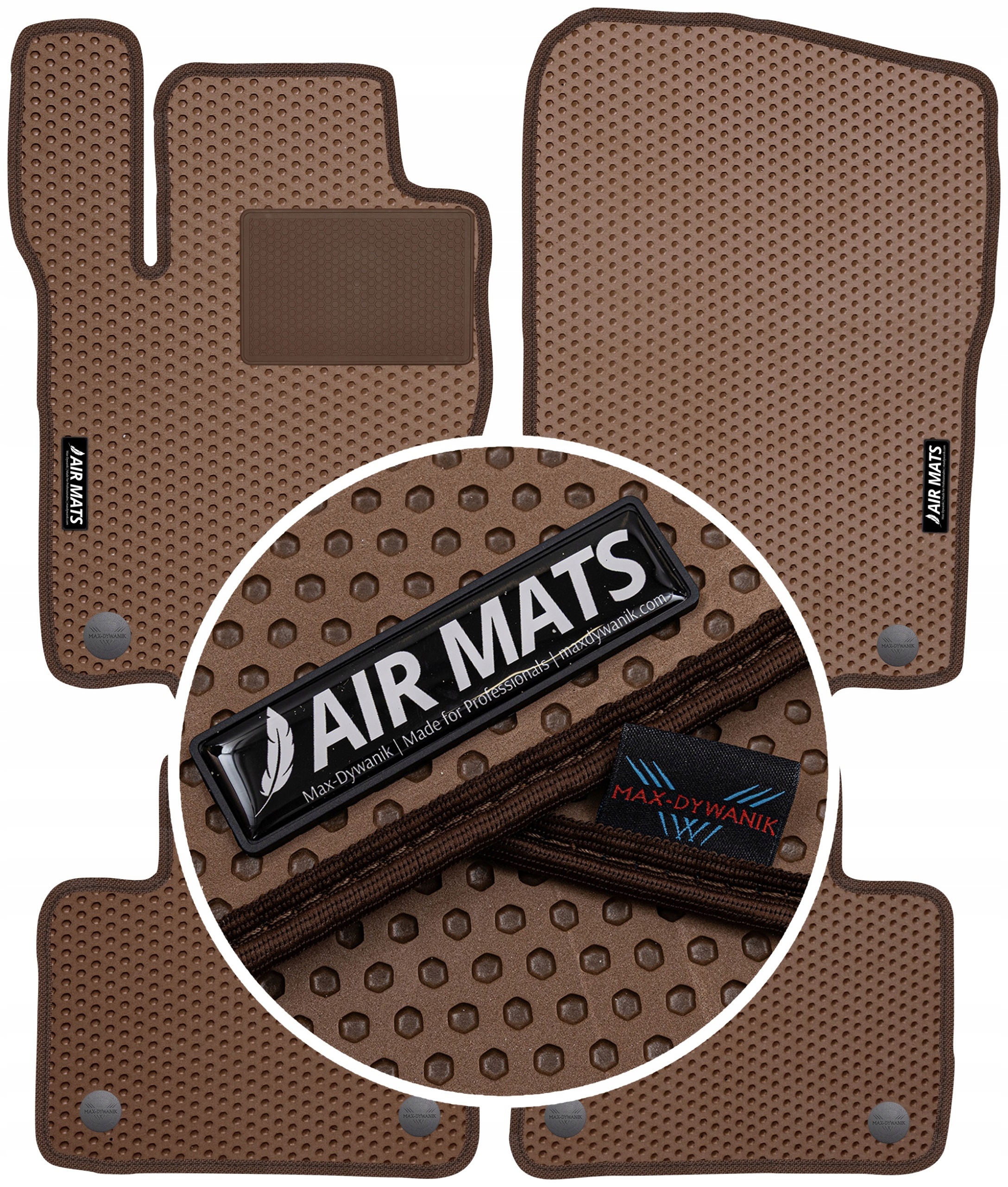 Mercedes Gls 7os 2015-2019 Gumové rohože Air Mats Hnedá