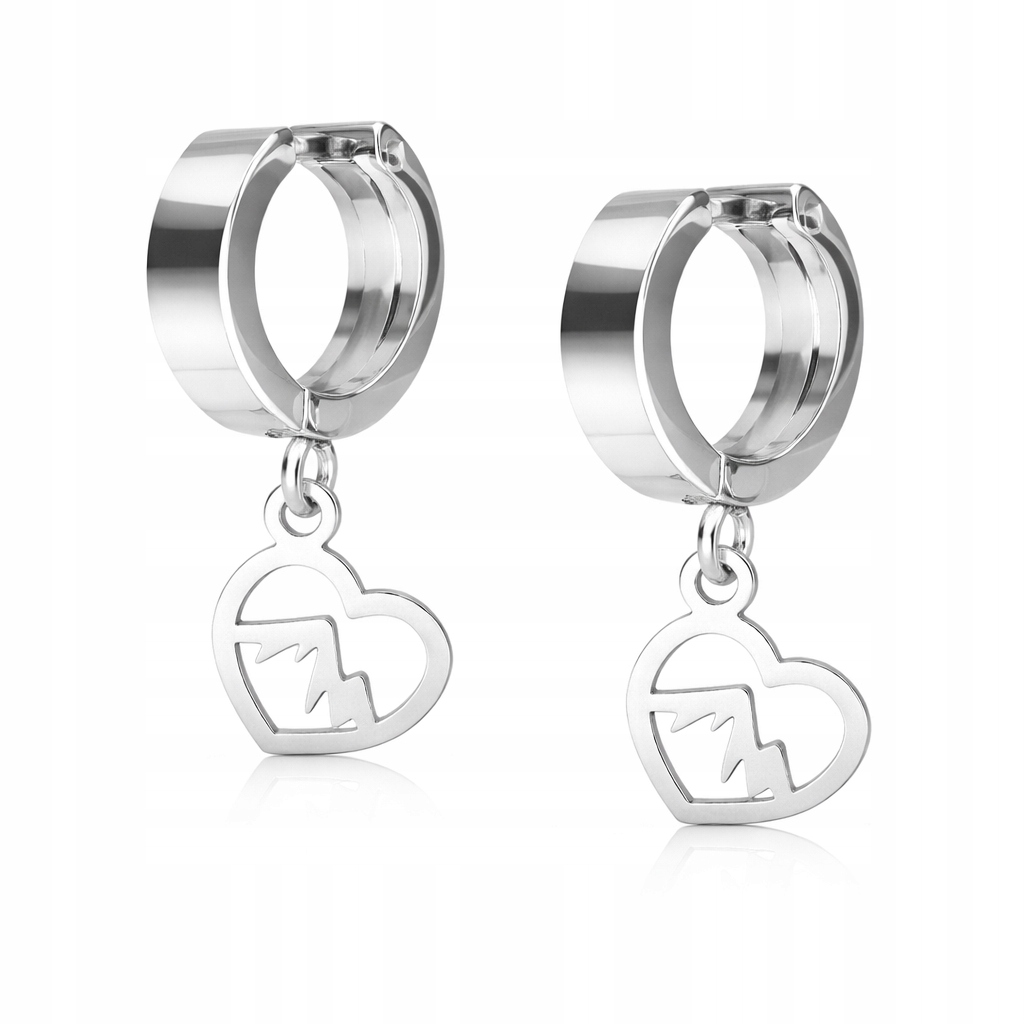 Stříbrné minimalistické náušnice Hory v srdci Bigle Pouta stříbro 925