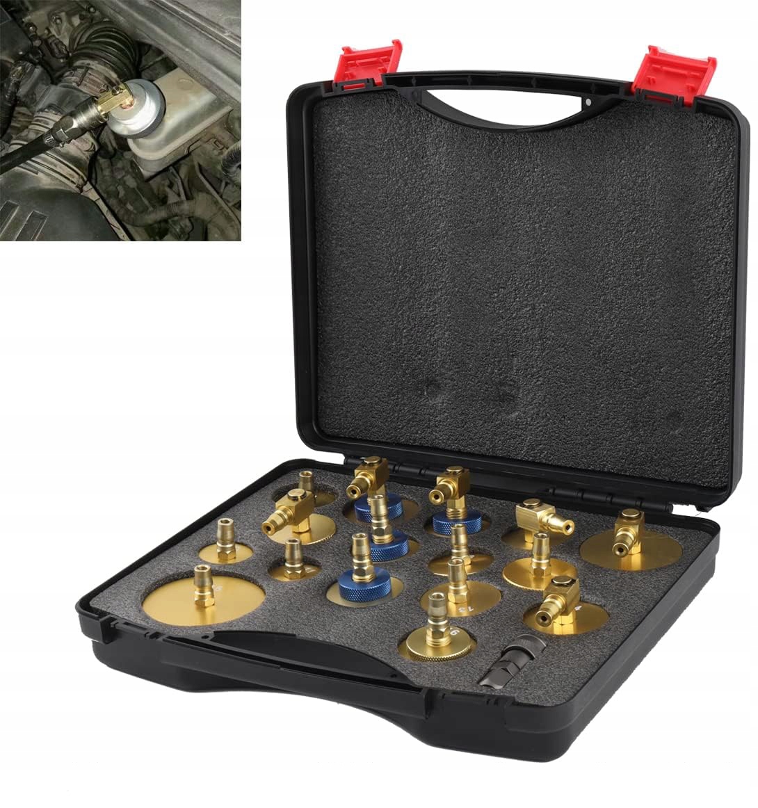 17 ks Sada adaptérů Brake Master Bleeder Kit pro většinu vozidel