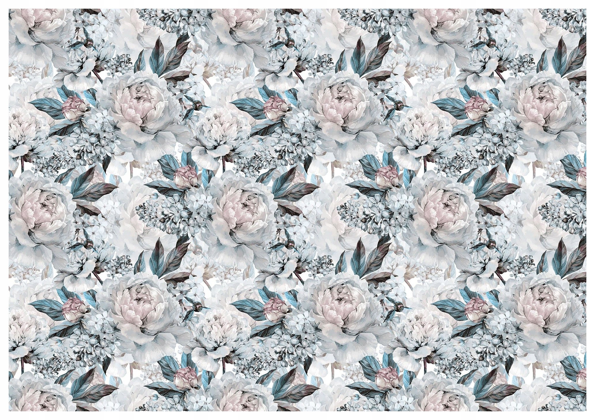 Fototapeta Pivonky Hortenzie Pastelové kvety 368x254 zelená lepidlo