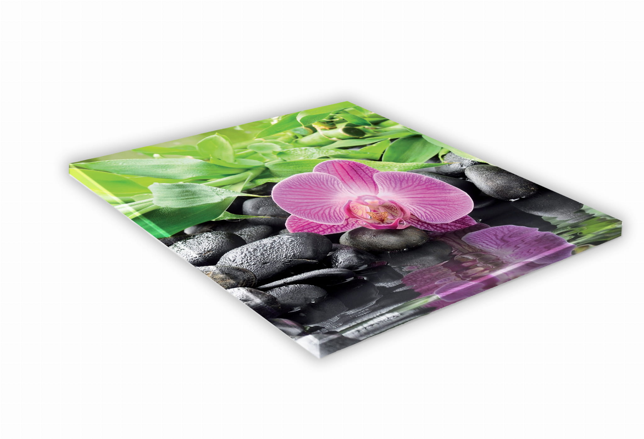 SZKLANA DESKA KUCHENNA 25x25 439e Orchidea kamyki