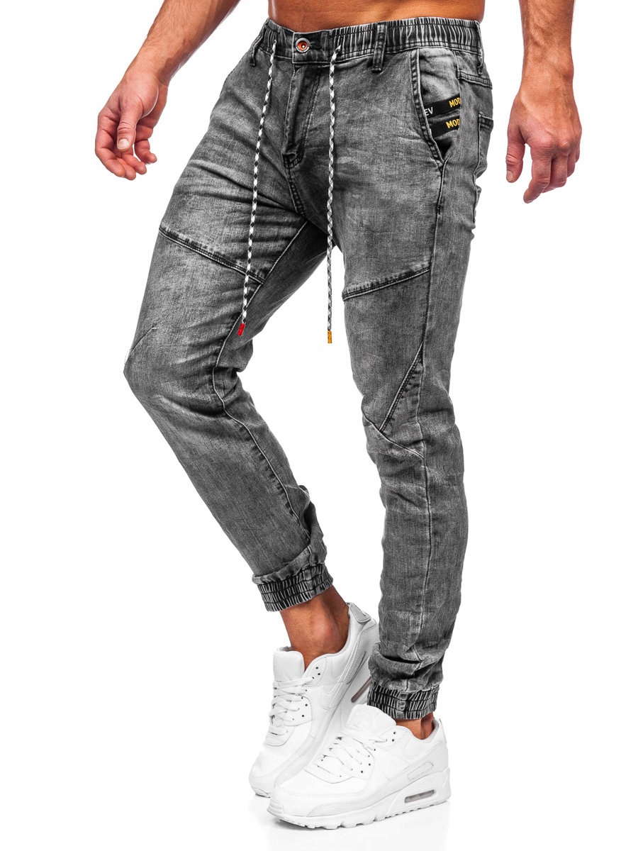 

Spodnie Jeansowe Joggery Czarne TF199 Denley_m