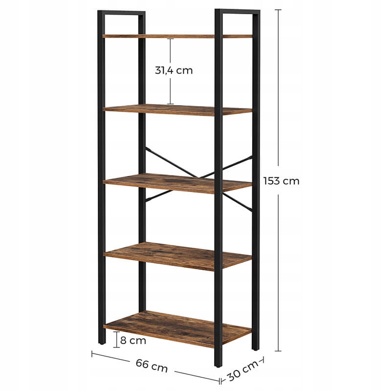 Regał Houseland Evy brąz/czarny Kolekcja Vasagle