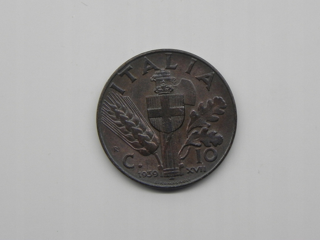 4434/ 10 CENTESIMI 1939 MIEDŹ WŁOCHY