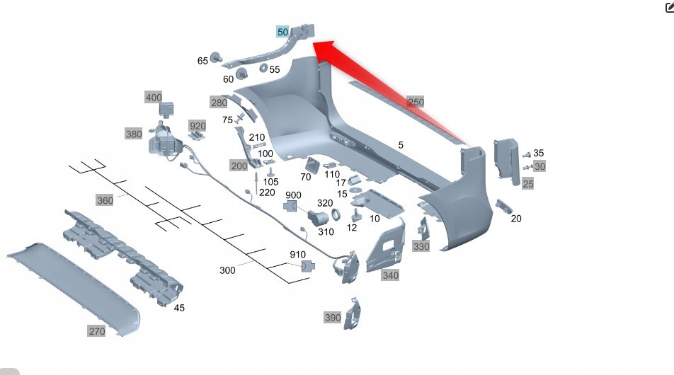 Kluzák Nárazníku Levý Zadní Mercedes V Vito W447 A4478800412