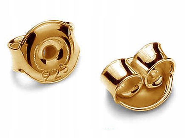 Złote Kolczyki Proste Rurki 10mm z Wzorem Srebro Stan opakowania oryginalne