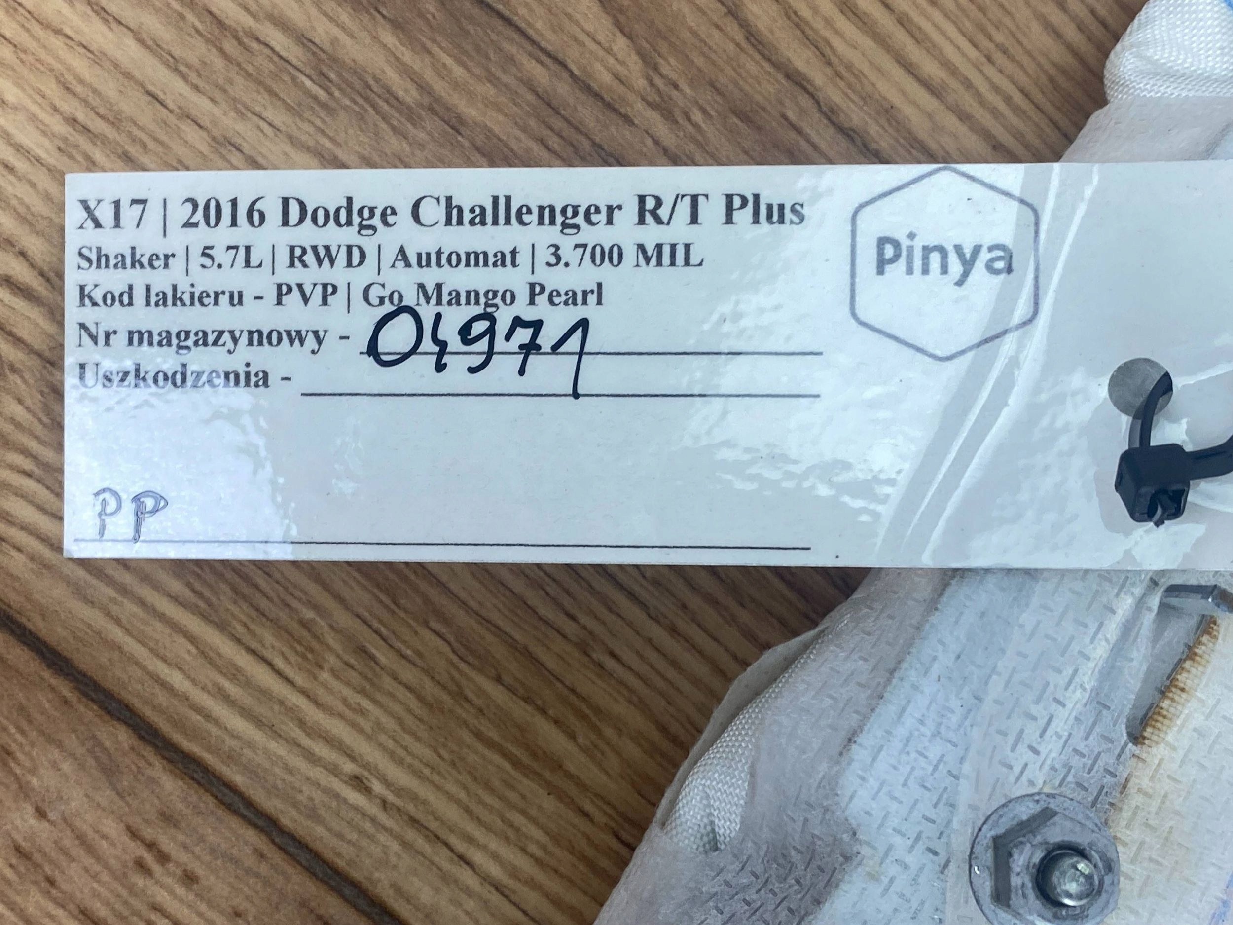 Airbag powietrzna Seitlich SITZ Dodge Challenger 2015+