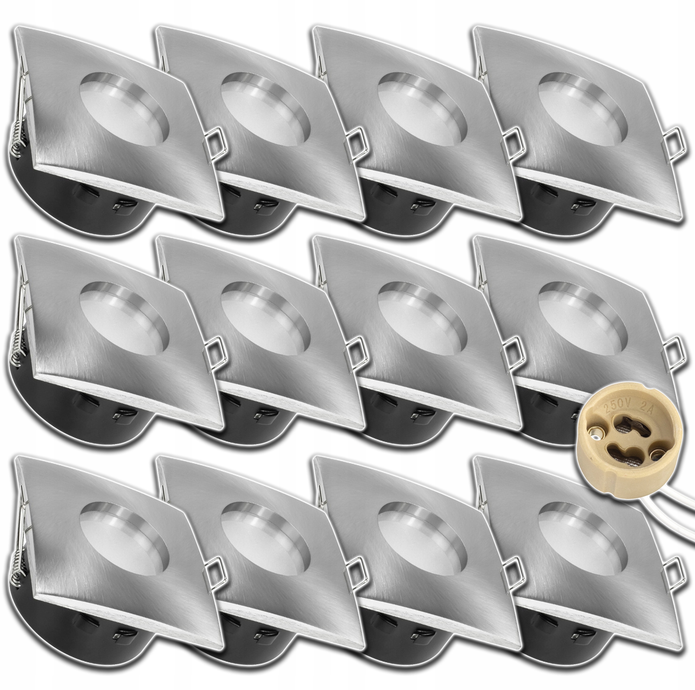 12xVODOTĚSNÉ Hermetické Stropní Svítidlo Halogen Zásuvka GU10