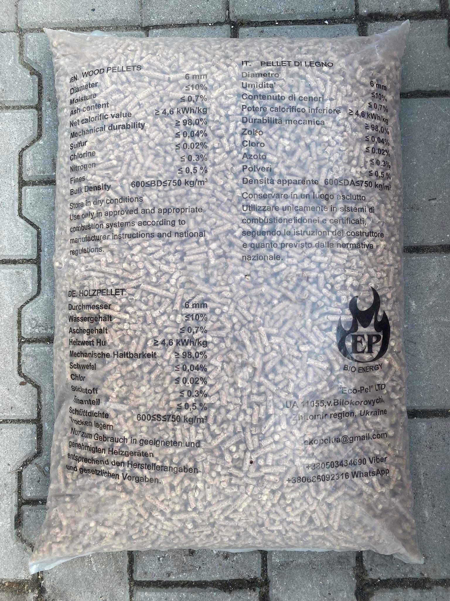 PELLET DRZEWNY 6mm 480kg EcoPel CERTYFIKAT PELET Rodzaj opału pelet