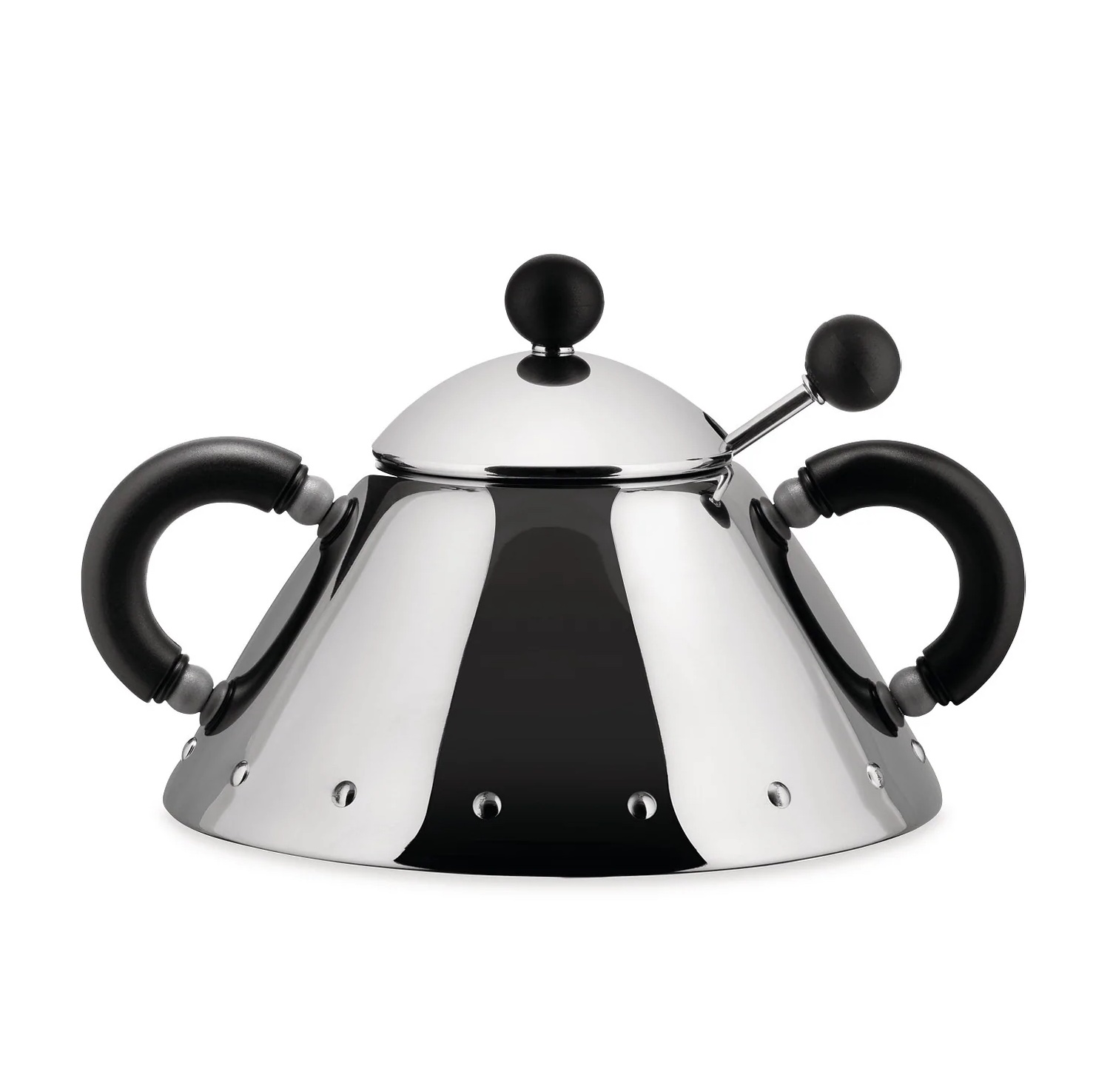 Alessi 9097 Cukornica s lyžičkou Čierna oceľová