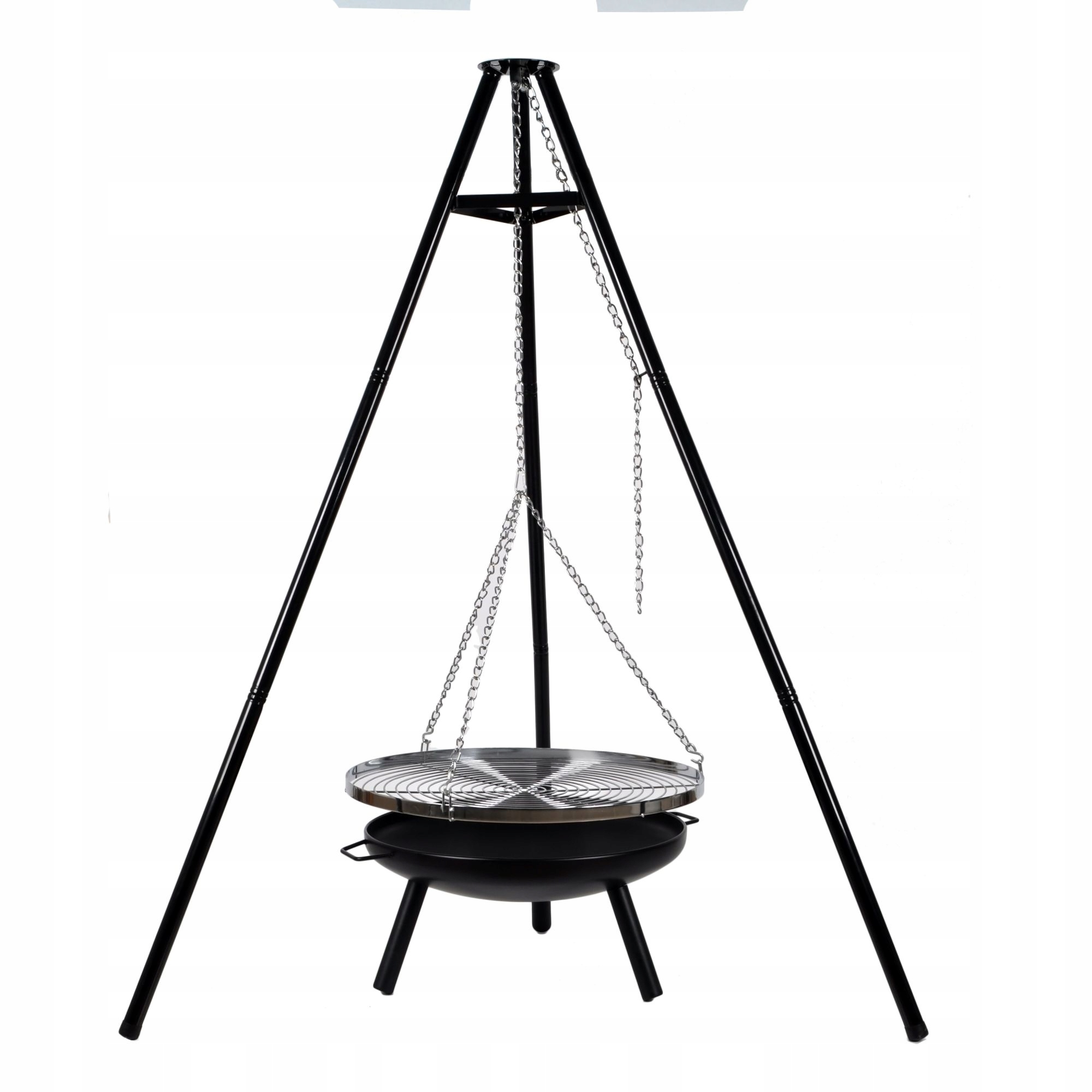 Grill Węglowy Wahadłowy śr. 60 cm Ruszt Chrom Palenisko XXL