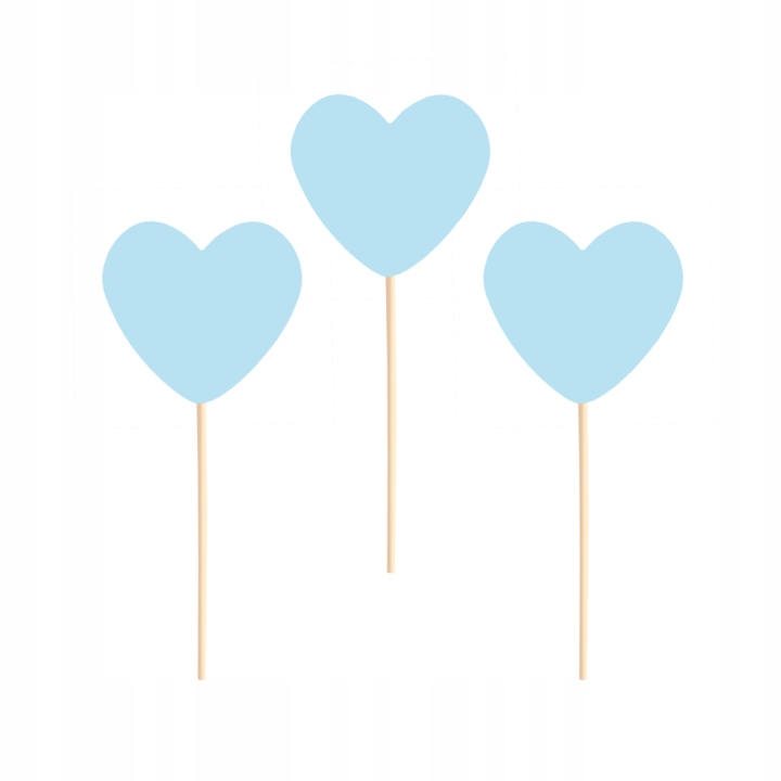 

Toppery na tort serca niebieskie 6szt