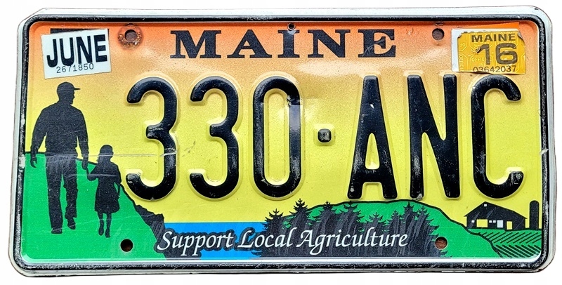 Maine - tablica z USA dla kolekcjonera