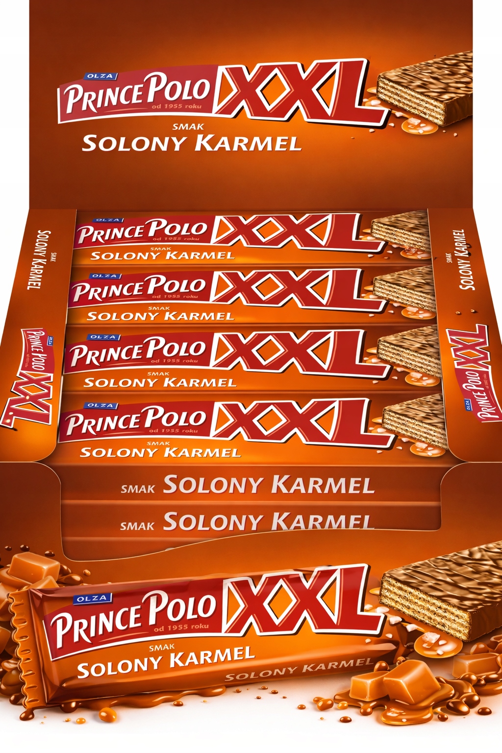 Levně Prince Polo Classic XXL Wafel Slaný Karamel Politý čokoládou 35x45g Sada