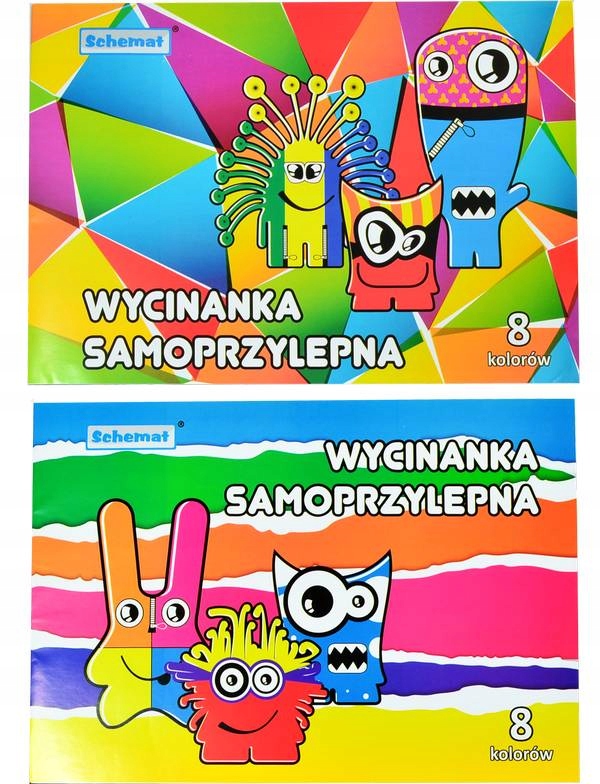 WYCINANKA SAMOPRZYLEPNA A4 8 KOLORÓW papier kolor