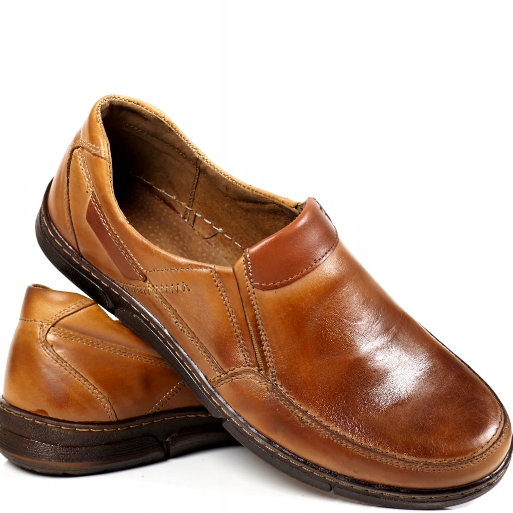 Hnědé Kožené Polobotky Pánské Nazouvací Pohodlné Měkké Kožené Boty Viz