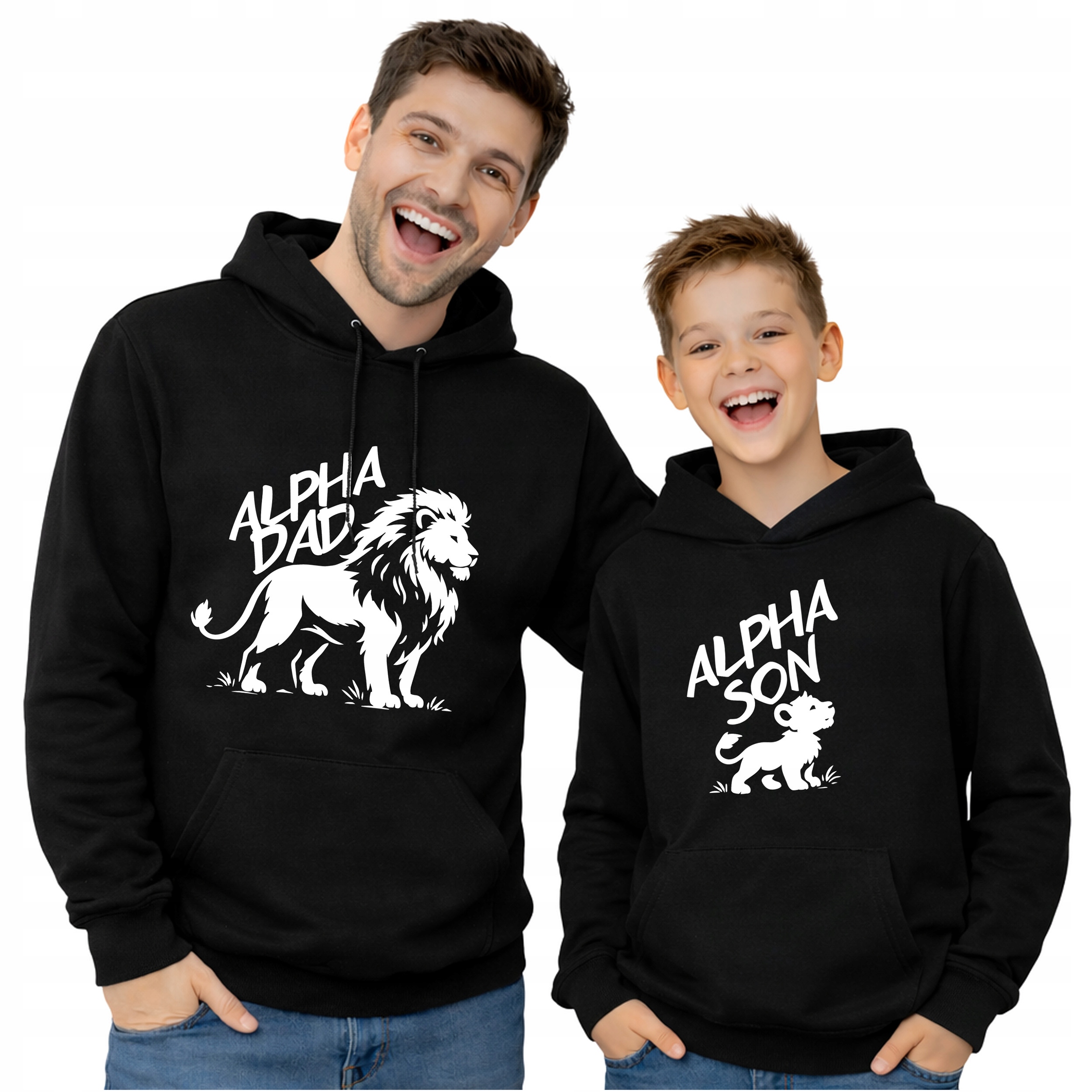 Set Mikin Táta a Syn Alpha Dad Son černé s kapucí Dárek Den otců