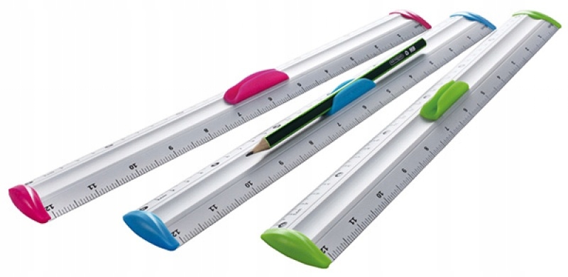 Linijka z uchwytem na ołówek, 30 cm MIX Kolorów