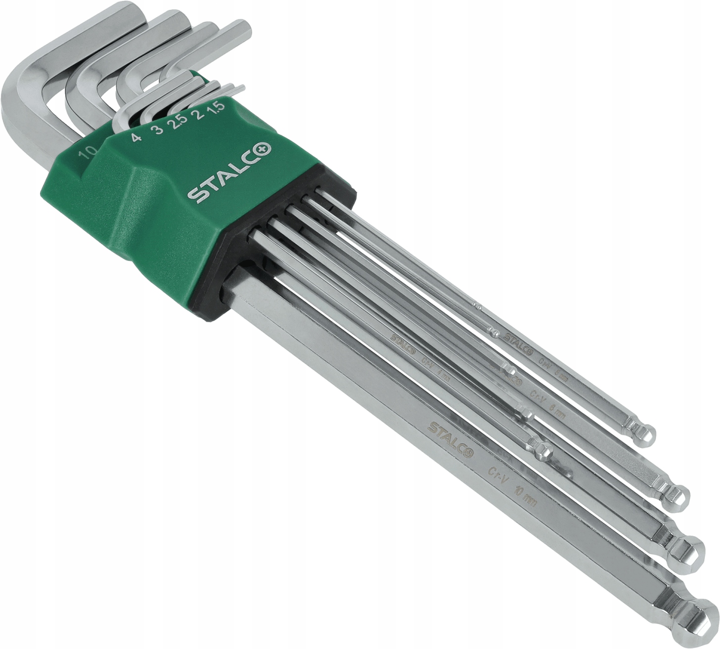 Stalco Klucze sześciokątne z kulką długie 1,5mm-10mm S-48366 imbusy