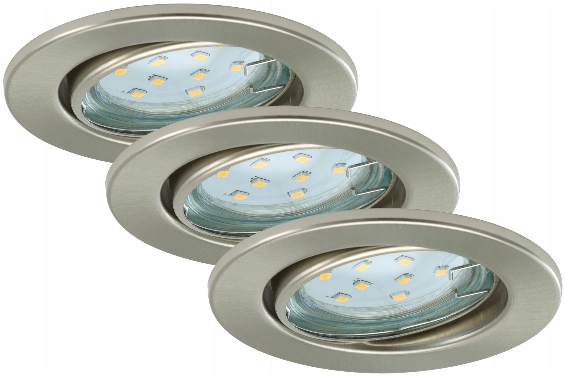 Sada 3x Briloner Led vestavné svítidlo 3 W, 8,6 cm, matný nikl, GU10