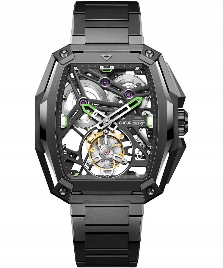 Pánské hodinky Ciga Design Hunter Tourbillon Automatic Titanium Skeleton