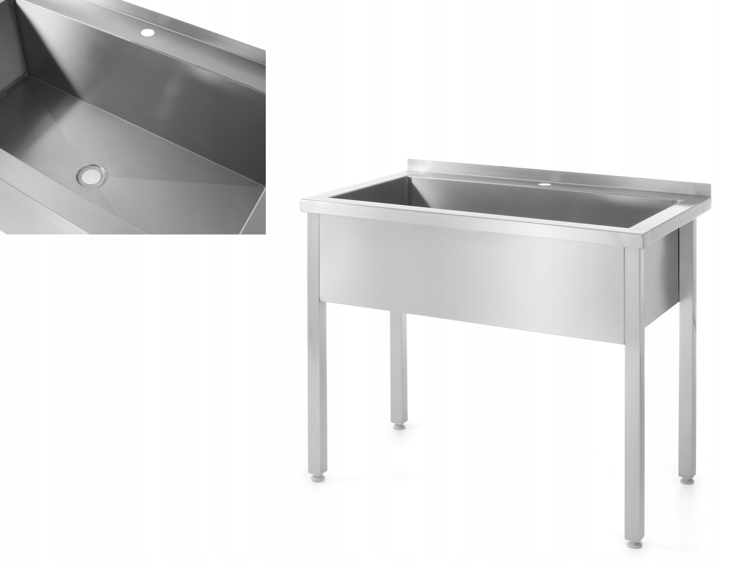 

Basen Gastronomiczny 1-KOMOROWY 100x60x85cm Inox