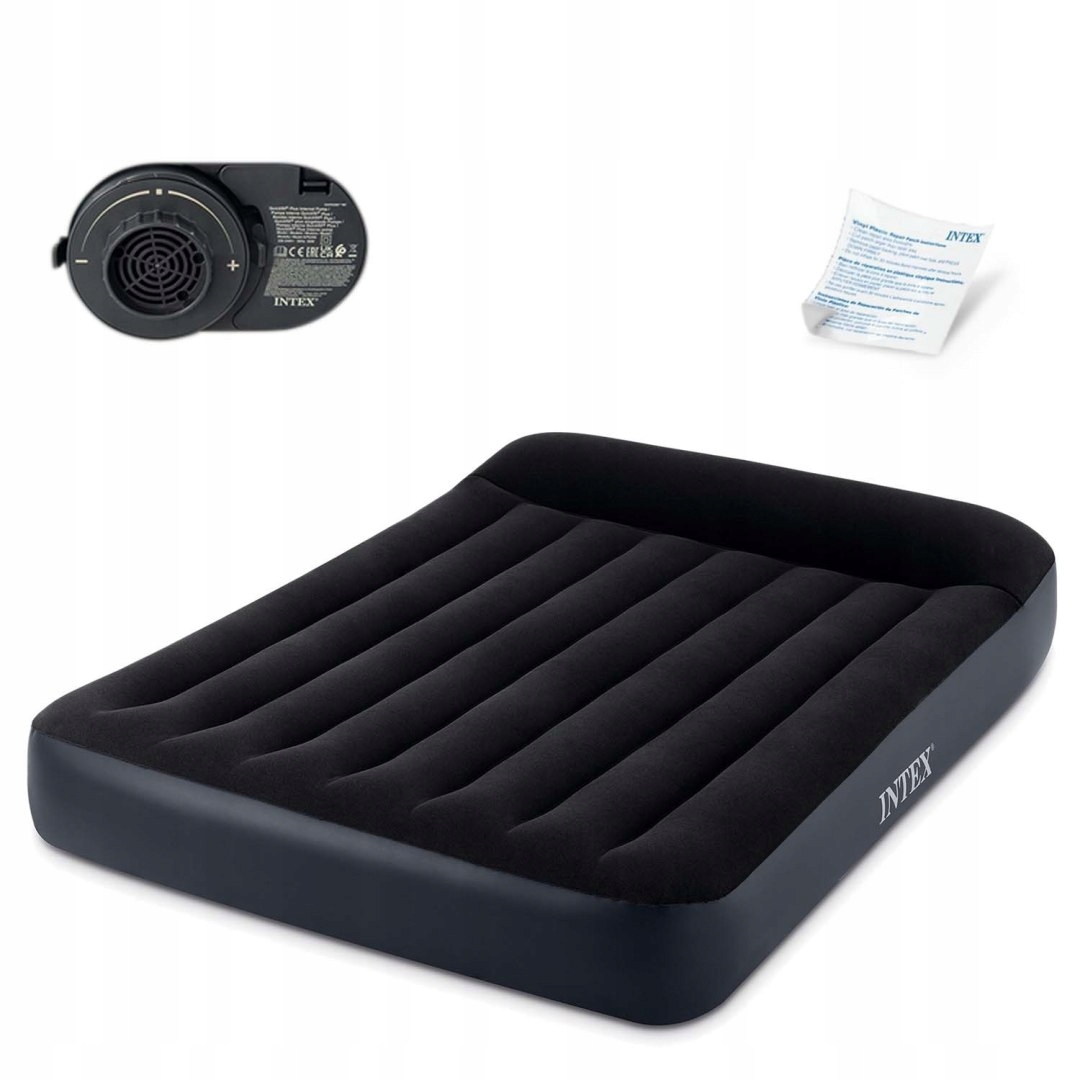 Materac Dmuchany 203X152X25 CM Z Wbudowaną Pompką Elektryczną Intex 64150