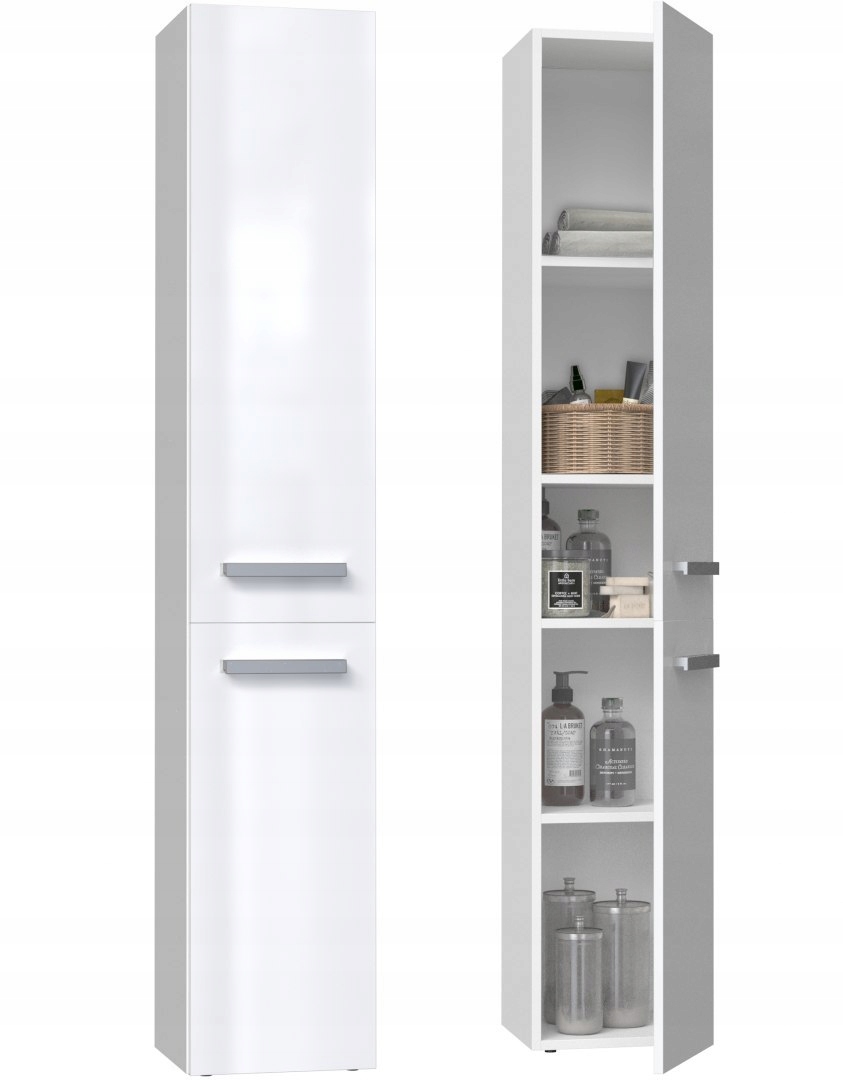 

Szafka Łazienkowa Regał Słupek Nel II Biały Połysk